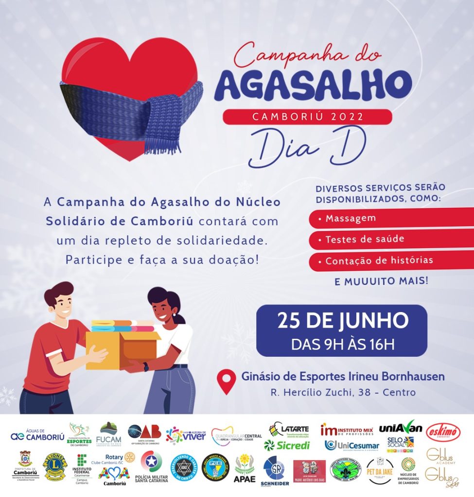 Neste sábado tem Dia D da Campanha do Agasalho, em Camboriú