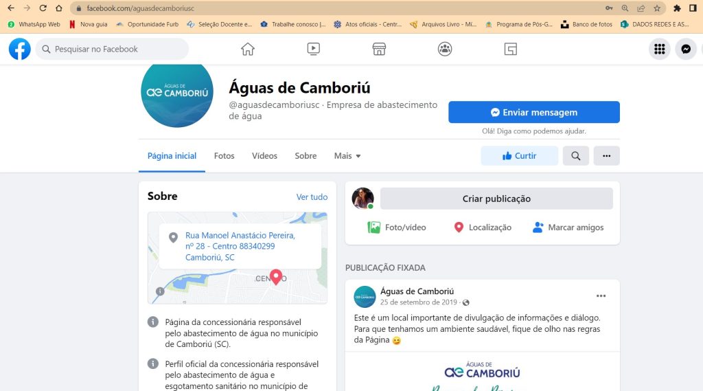 Águas de Camboriú investe em canais de comunicação, como Facebook e Instagram
