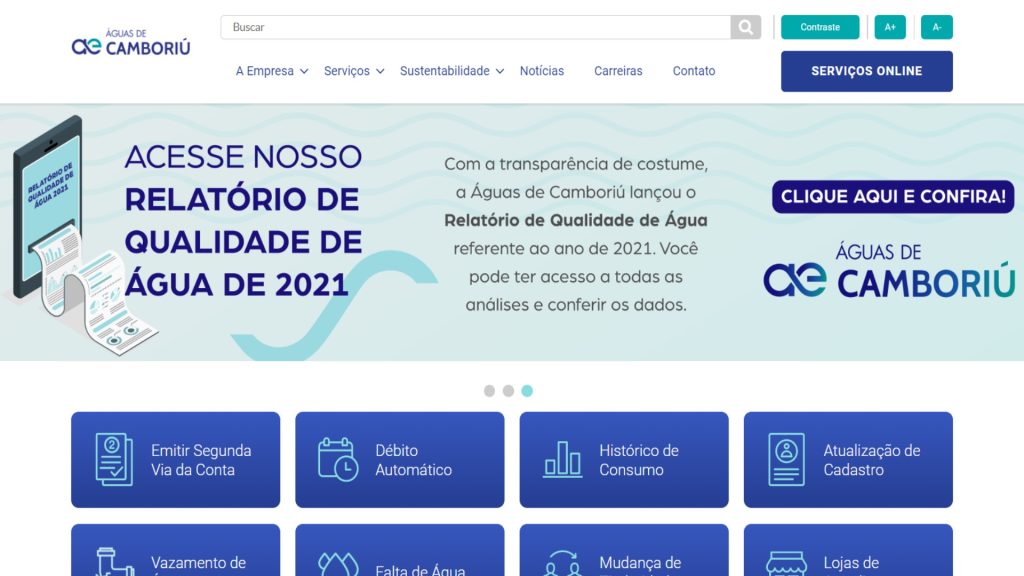 Águas de Camboriú oferece diversas formas para retirada de 2ª via de fatura