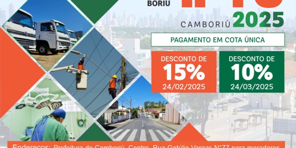 Camboriuenses fiquem atentos as datas do IPTU 2025