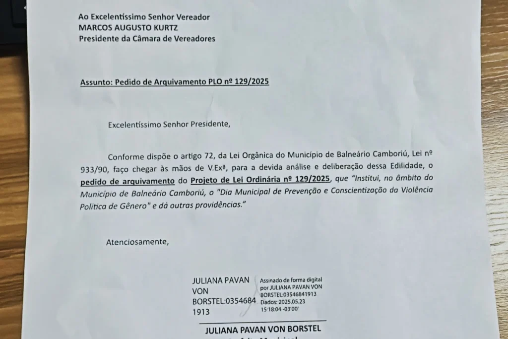 Após polêmica, prefeita de Balneário Camboriú arquiva projeto sobre violência política de gênero