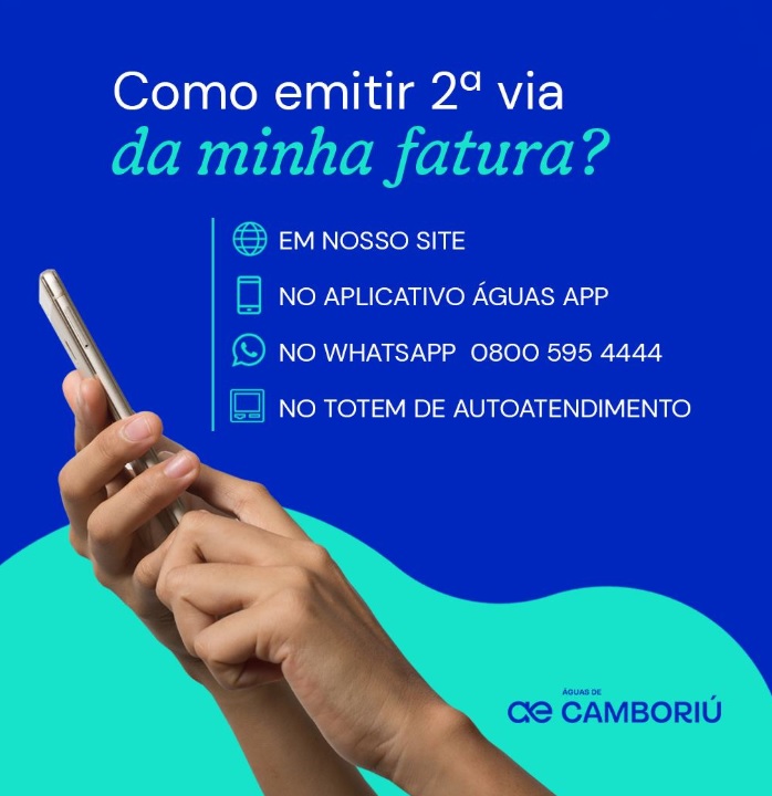 Clientes da Águas de Camboriú podem emitir a segunda via da conta de forma fácil e rápida pelos canais digitais da concessionária