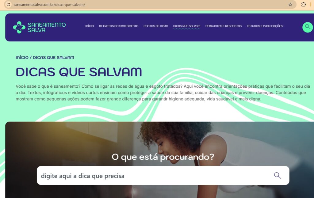 Portal Saneamento Salva é fonte segura para entender mais sobre o assunto 