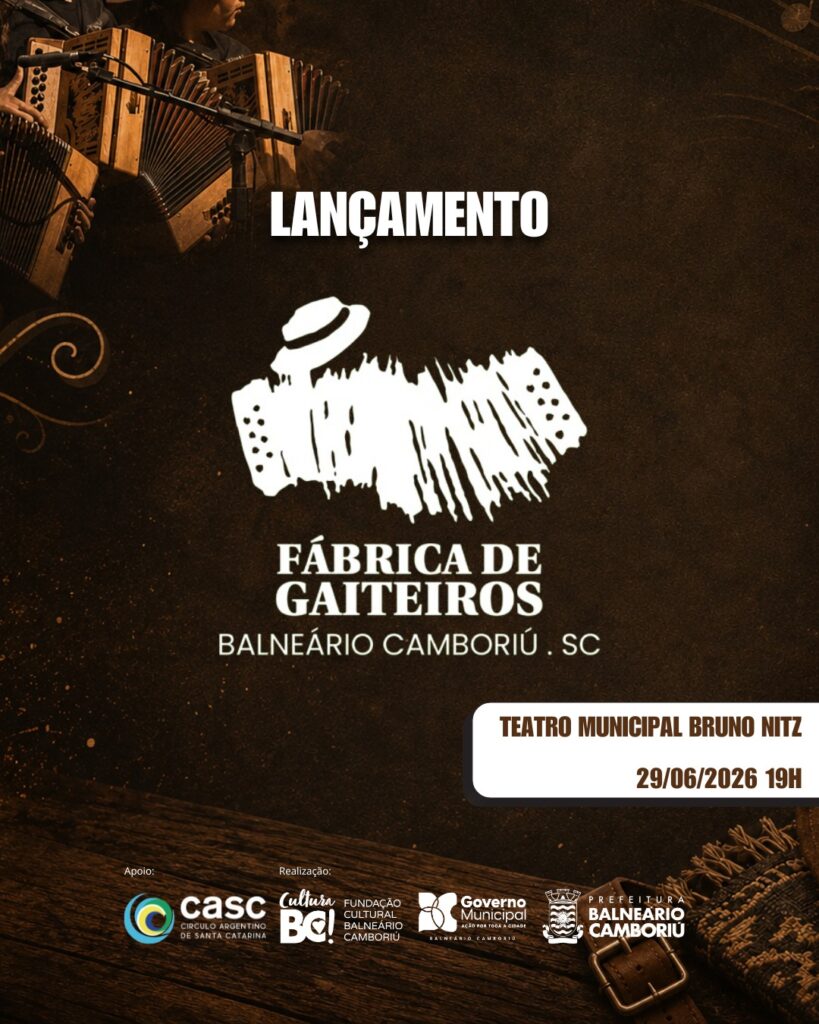 Prefeitura de Balneário Camboriú lança projeto Fábrica de Gaiteiros no Teatro Bruno Nitz